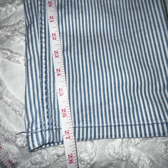 Anthropologie Pilcro Cropped Utility Jeans Railroad Striped Pants Size 28 - Picture 9 of 11